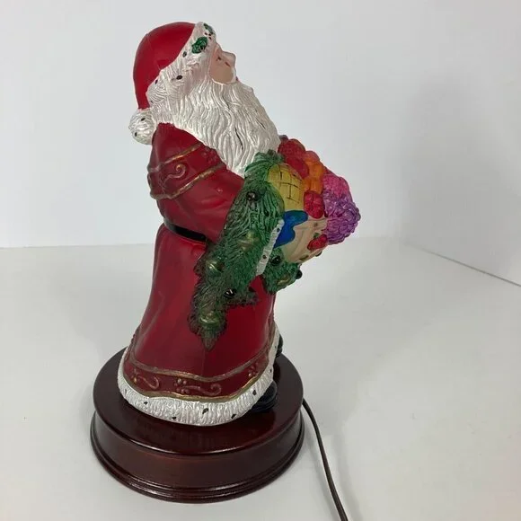 Vintage Merck 1997 Old World Christmas Handpainted Glass Bountiful Santa Light 6